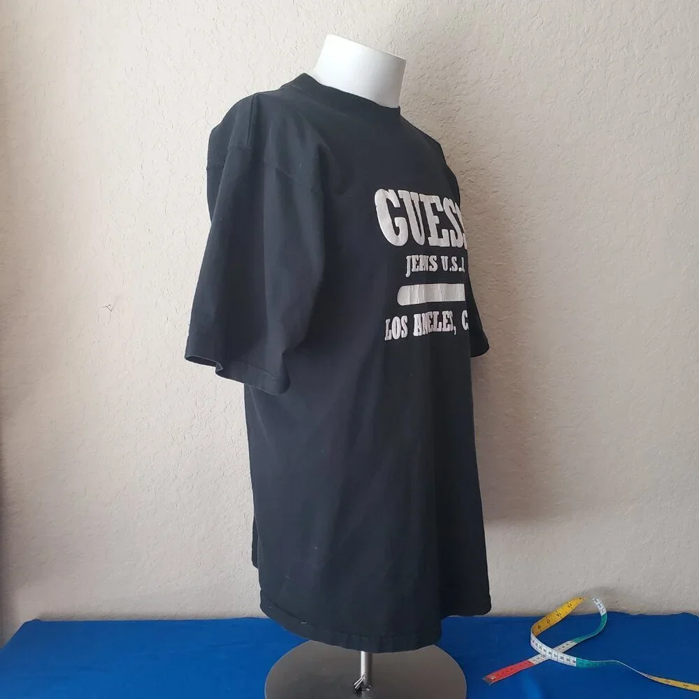 VTG Guess by Georges Marciano Black puffy Logo Tshirt - Picture 6 of 10